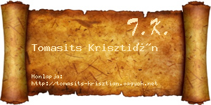 Tomasits Krisztián névjegykártya